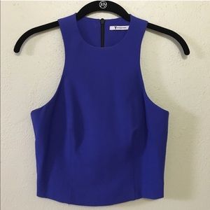 Alexander Wang Blue Crop Top Racerback Zipper